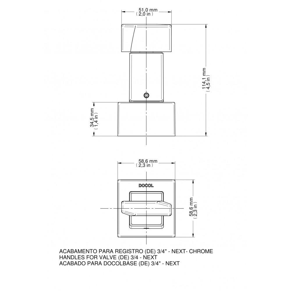 Acabamento Para Registro Base Deca Next 1/2" 3/4" 1" Cromada Docol - 2