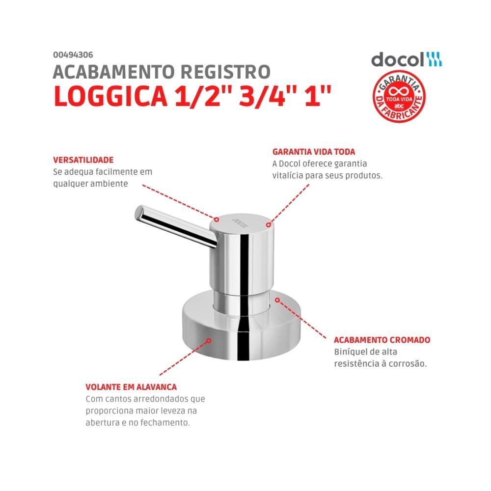 Acabamento Para Registro Base Deca Loggica 1/2 3/4 1 Cromado Docol - 2