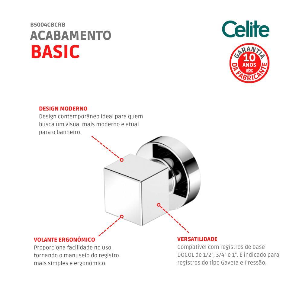 Acabamento Para Registro Base Deca Basic Plus 1/2 3/4 1 Cromado Celite - 2
