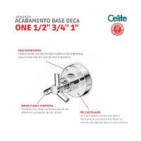 Acabamento De Registro Base Deca One 1/2 3/4 1 Cromado Celite - 5
