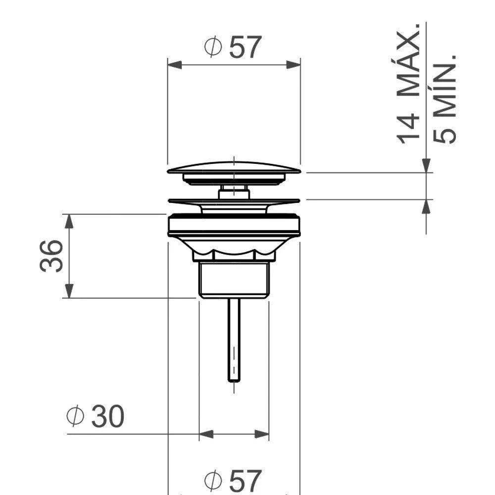 Válvula Para Lavatório De Escoamento Cuba E Bidê Com Click 1601 Cromada Deca - 3