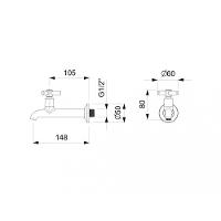 Torneira Para Tanque De Parede One Cromada Celite - 3