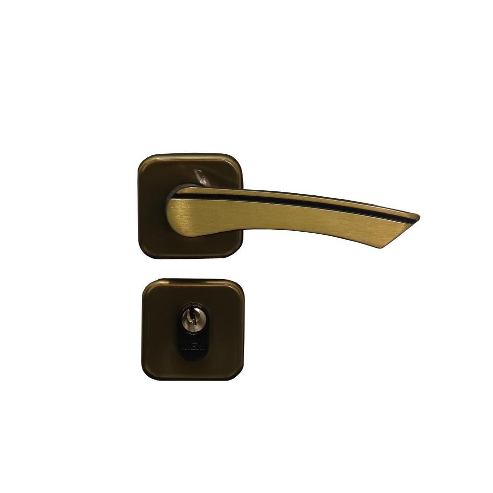 Fechadura Externa Roseta Genebra Bronze Latonado MGM 40mm - 2