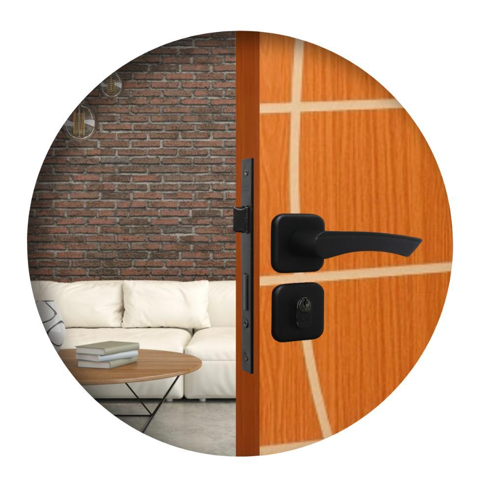 Fechadura Externa Roseta Genebra Preto Fosco MGM 40mm - 2