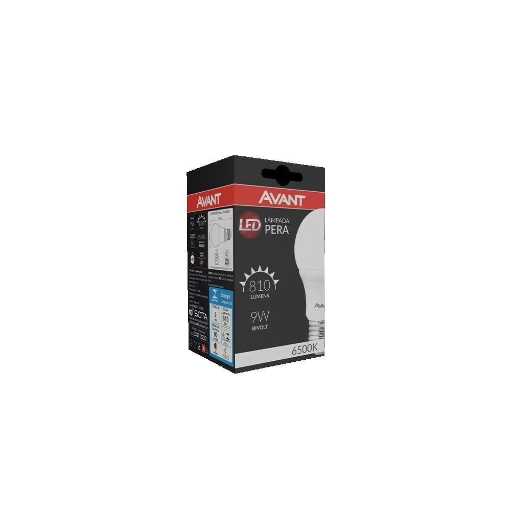 Lampada LED Bulbo Pera 9W Luz Branca 6500K Base E27 Bivolt Avant - 3