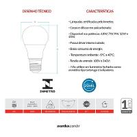 Lampada LED Bulbo Pera 9W Luz Branca 6500K Base E27 Bivolt Avant
