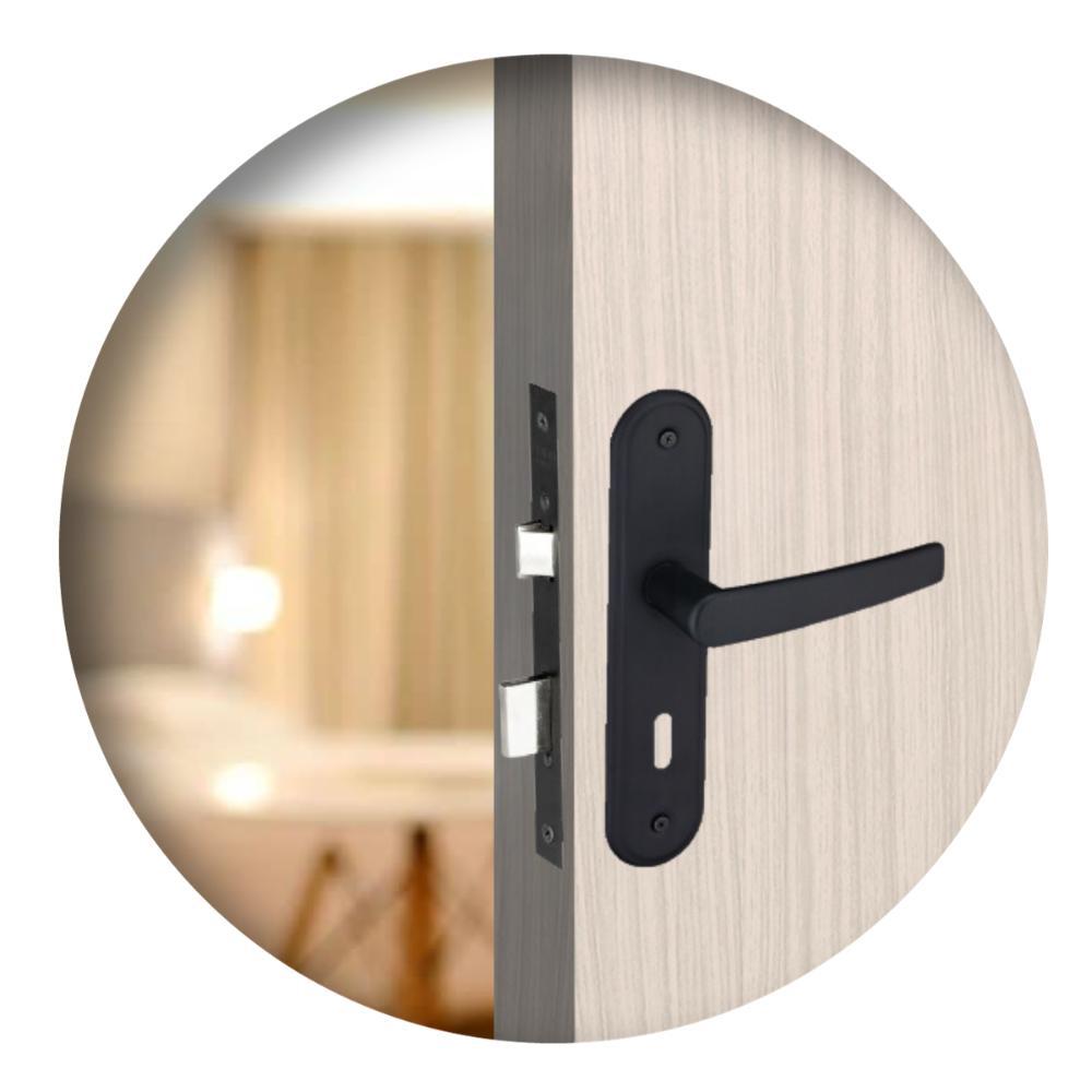 Fechadura Para Porta Interno Espelho Concept 401 Preta Pado 40mm - 1