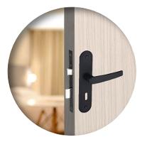 Fechadura Para Porta Interno Espelho Concept 401 Preta Pado 40mm - 1