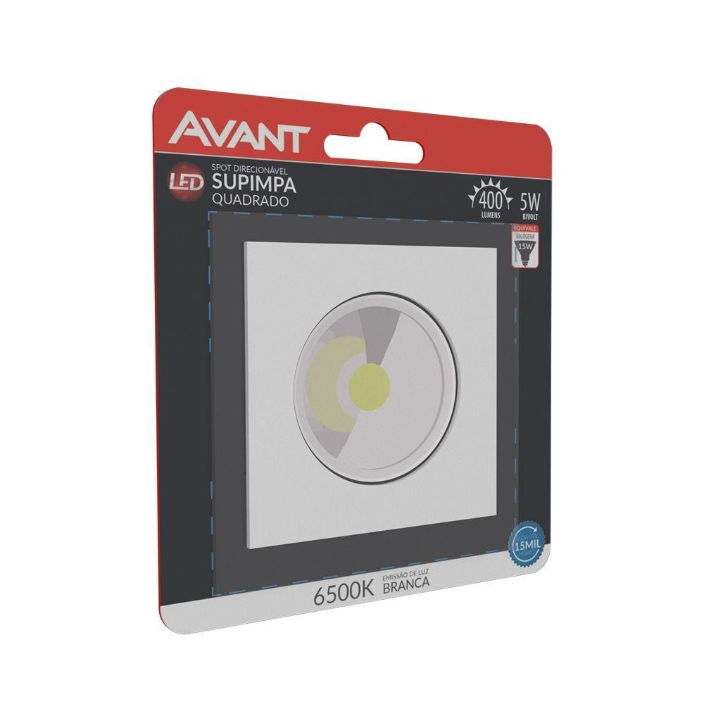 Luminária Quadrada Spot Supimpa 5w 6500k Bivolt Emissão De Luz Branca Avant - 4