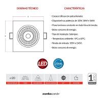 Luminária Quadrada Spot Supimpa 7w 3000k Bivolt Emissão De Luz Amarela Avant