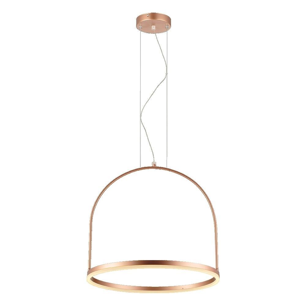 Pendente Cage Cobre Fosco 20w 3000k Led Bivolt Emissão De Luz Amarela Ø50cm Avant - 1