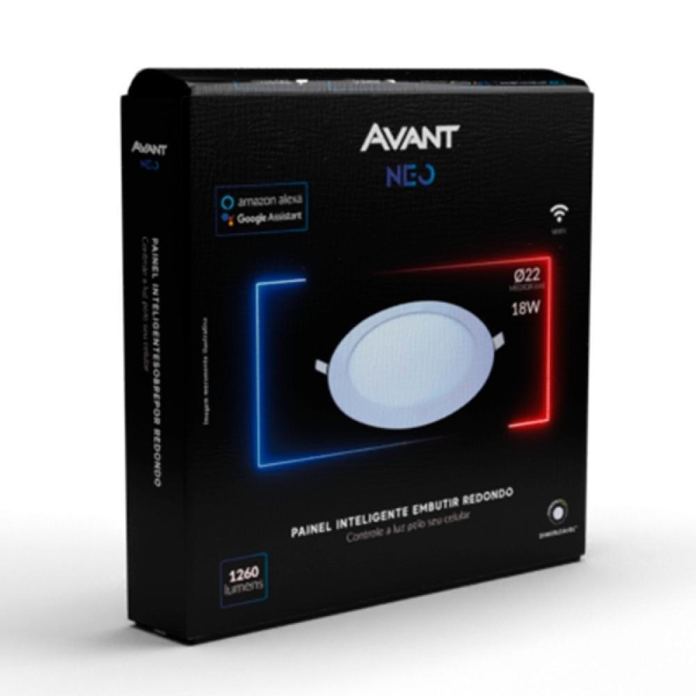 Painel Pop LED Plafon Inteligente de Embutir Smart Wi-Fi NEO 18W Redondo 22cm Luz Dimerizavel Amarela-Branca Bivolt Avan - 7