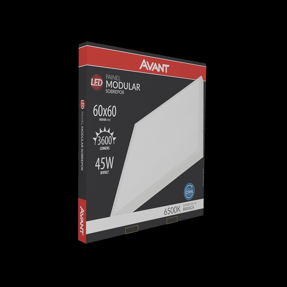 Painel Modular LED Plafon de Sobrepor 45W Quadrado 60cm Luz Branca 6500K Bivolt Avant - 4