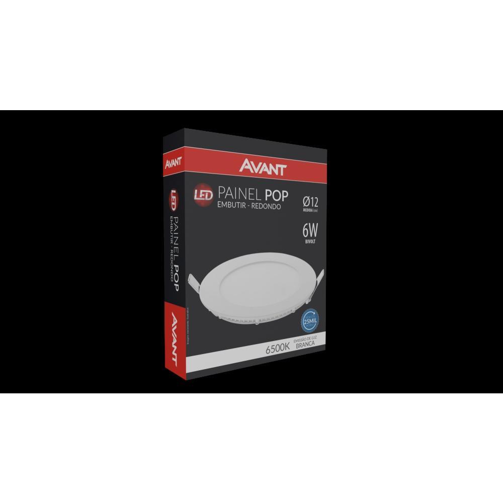 Painel Pop LED Plafon De Embutir 6W Redondo 12cm Luz Branca 6500K Bivolt Avant - 3
