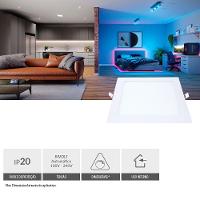 Painel Pop LED Plafon Inteligente de Embutir Smart Wi-Fi NEO 18W Quadrado 22cm Luz Dimerizavel Amarela-Branca Bivolt Ava
