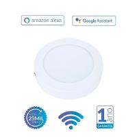 Painel Pop LED Plafon Inteligente de Sobrepor Smart Wi-Fi NEO 18W Redondo 22cm Luz Dimerizavel Amarela-Branca Bivolt Ava - 6