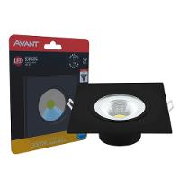 Spot Supimpa Led 5W Preto Fosco Luz Amarela 3000K Quadrado Bivolt Avant - 2