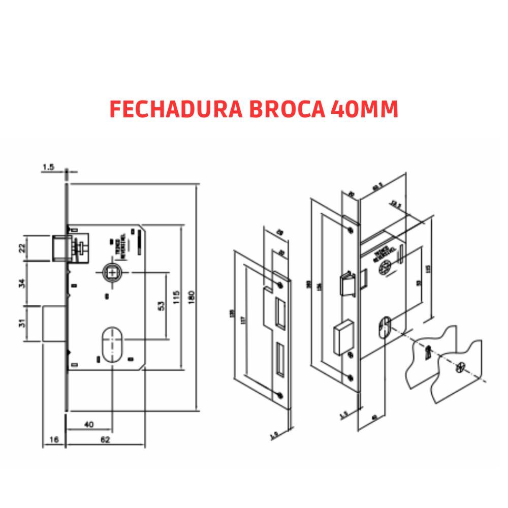 Fechadura Interna Stilo Alavanca Bronze Latonado MGM 40mm - 8