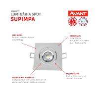 Luminária Quadrada Spot Supimpa 12w 6500k Bivolt Emissão De Luz Branca Avant - 5
