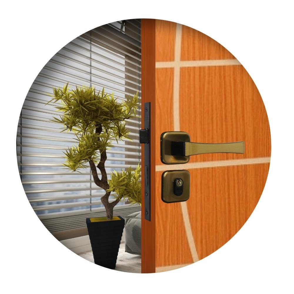 Fechadura Externa Roseta Paris Bronze Latonado MGM 40mm - 1