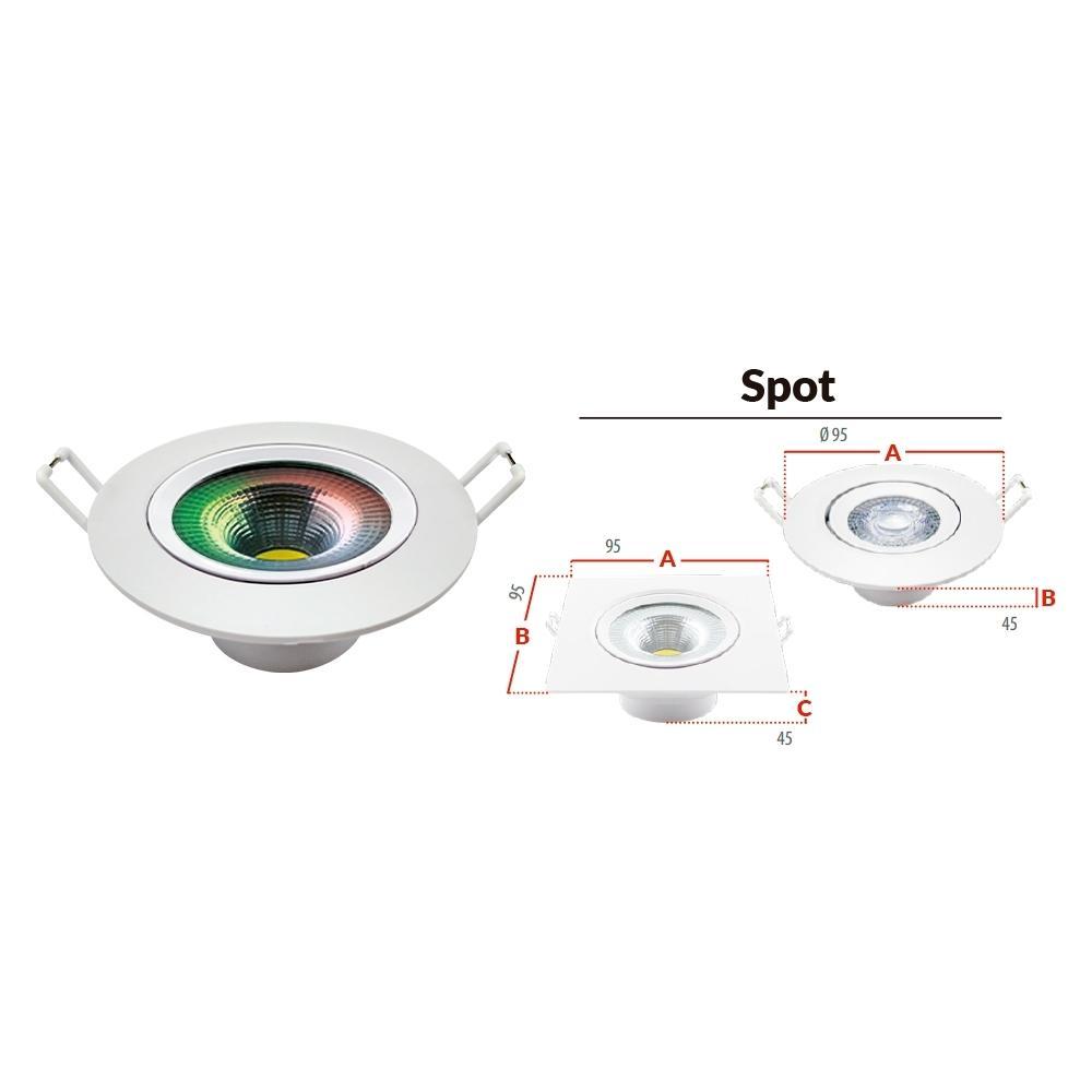 Spot Led Neo Redondo 5W Luz Amarela 2700K Luz Branca 6500K E Rgb Bivolt Avant - 6