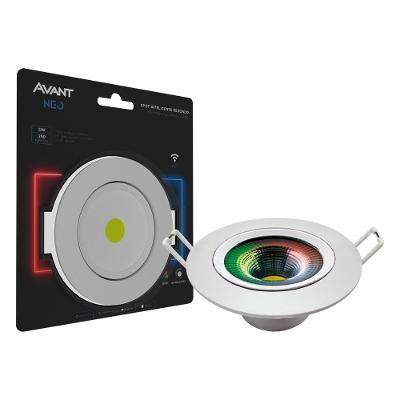 Spot Led Neo Redondo 5W Luz Amarela 2700K Luz Branca 6500K E Rgb Bivolt Avant