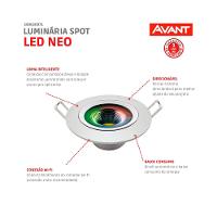 Spot Led Neo Redondo 5W Luz Amarela 2700K Luz Branca 6500K E Rgb Bivolt Avant - 7