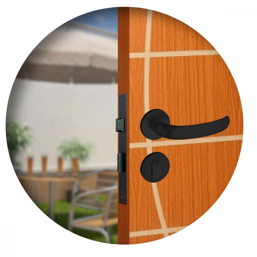 Fechadura Roseta Concept 406 Externo Preto Pado - 3