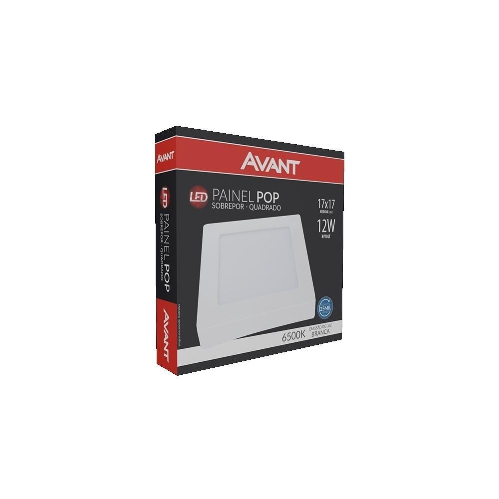 Painel Pop LED Plafon De Sobrepor 12W Quadrado 17cm Luz Branca 6500K Bivolt Avant - 3