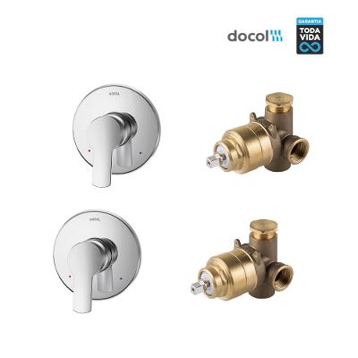 Kit 2 Base Misturador para Chuveiro e Acabamento Monocomando Gali Docol