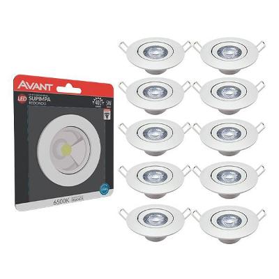 Kit 10 Luminária Redonda Spot Supimpa 5w 6500k Bivolt Avant