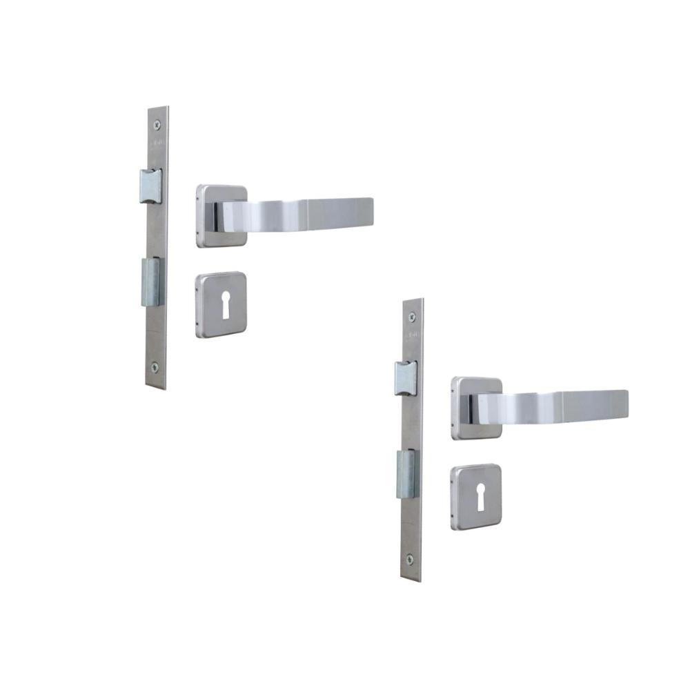 Kit 2 Fechaduras Roseta Módena Alumínio Interna MGM - 1