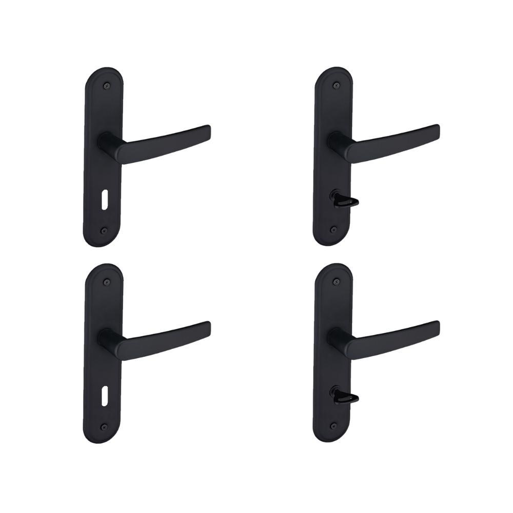 Kit 2 Fechaduras Interna e 2 WC Espelho Concept Pado Preto - 1