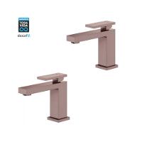 Kit 2 Misturador Monocomando Para Lavatório De Mesa New Edge Bica Baixa Cobre Escovado Docol - 2