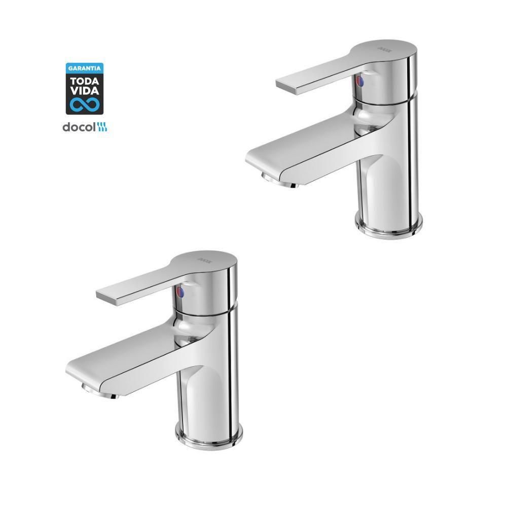 Kit 2 Misturador Monocomando Para Lavatório De Mesa Gali Bica Baixa Cromada Docol - 1