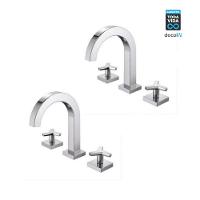 Kit 2 Misturador Para Lavatório De Mesa City Bica Alta Cromado Docol - 1