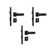 Kit 3 Fechadura Firenze Interna Preto Fosco 4cm MGM - 1