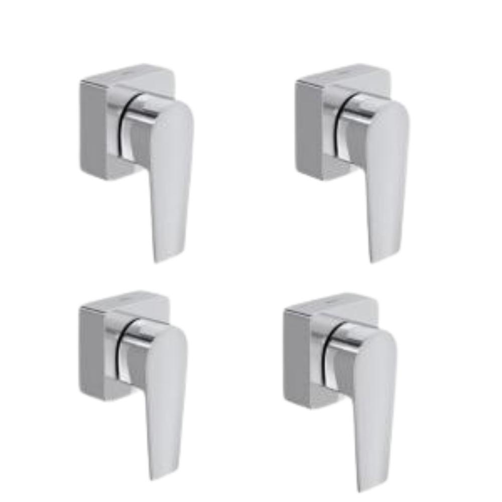 Kit 4 Acabamento Para Registro De Gaveta Level 1/2" 3/4" 1"4900 Cromada Deca - 1