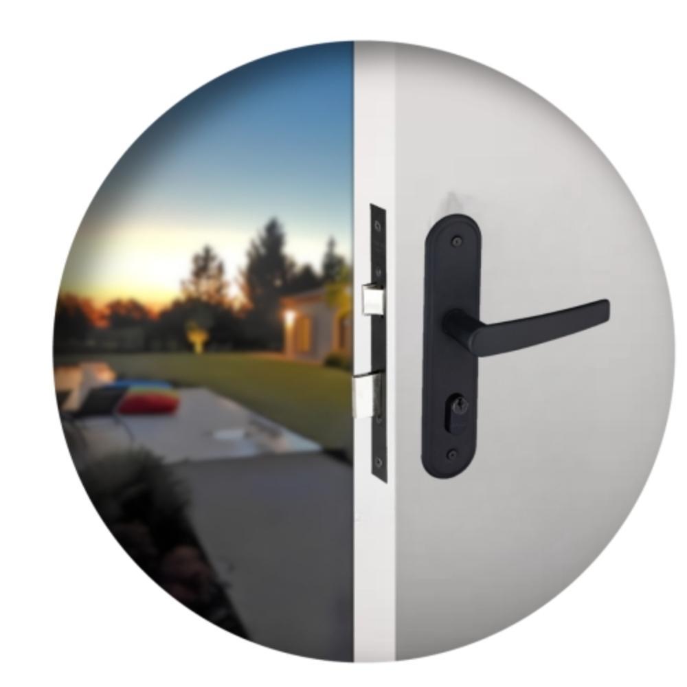 Kit 2 Fechaduras Interna 2 WC 2 Externa Espelho Pado Preto - 2