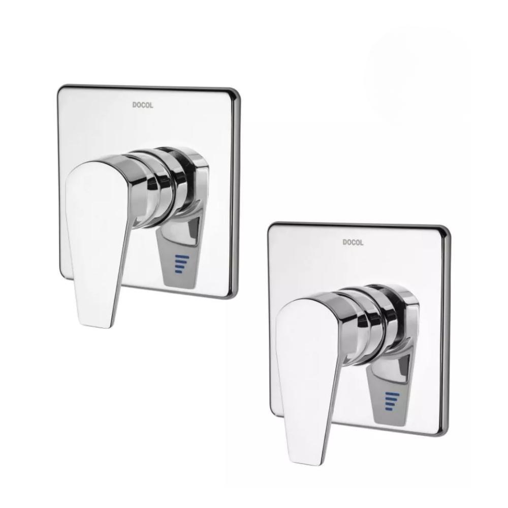 Kit 2 Acabamento Monocomando Para Chuveiro E Ducha Higiênica Lift 1/2" Cromada Docol - 1