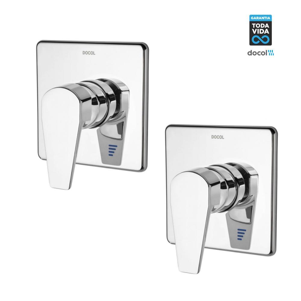 Kit 2 Acabamento Monocomando Para Chuveiro E Ducha Higiênica Lift 1/2" Cromada Docol - 2