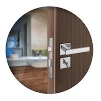 Kit 3 Fechaduras Interna e 2 WC Quad Concept Pado Cromado