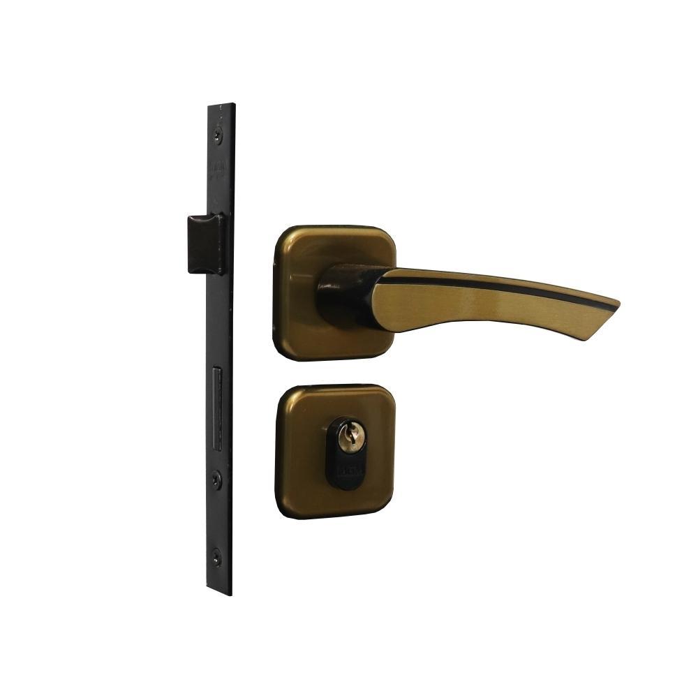 Kit 2 Fechadura Genebra Externo Bronze Latonado 4cm MGM - 5