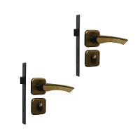 Kit 2 Fechadura Genebra Externo Bronze Latonado 4cm MGM - 1