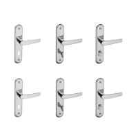 Kit 2 Fechaduras Interna 2 WC 2 Externa Espelho Pado Cromado - 1