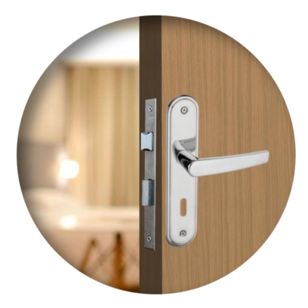 Kit 2 Fechaduras Interna 1 WC 1 Externa Espelho Pado Cromado - 4