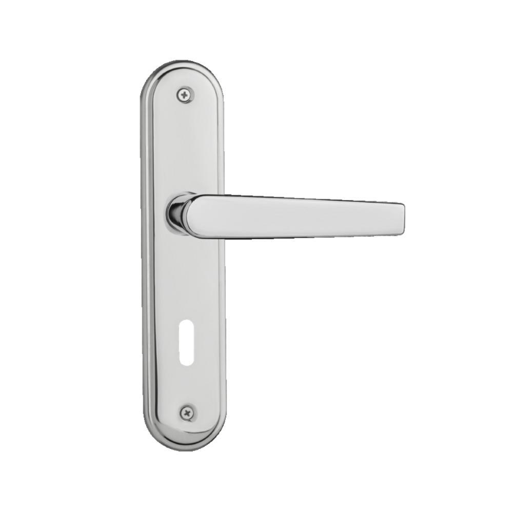 Kit 2 Fechaduras Interna 1 WC 1 Externa Espelho Pado Cromado - 5