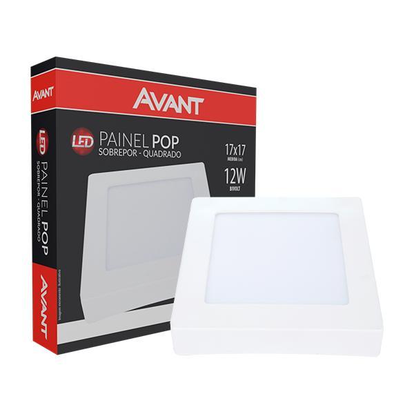 Kit 10 Painel Plafon Led De Sobrepor Quadrado 17cm 12w 6500k Bivolt Emissão De Luz Branca Avant - 5