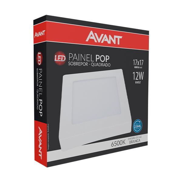 Kit 10 Painel Plafon Led De Sobrepor Quadrado 17cm 12w 6500k Bivolt Emissão De Luz Branca Avant - 8