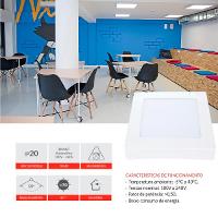 Kit 10 Painel Plafon Led De Sobrepor Quadrado 17cm 12w 6500k Bivolt Emissão De Luz Branca Avant